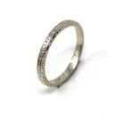 Antique Wedding Band - Art Deco Era 18k White Gold Eternity Design Ring - Vintage Dated 1934 Size 4 3/4 Stacking Bridal Fine 1930s Jewelry