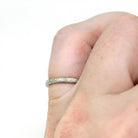 Antique Wedding Band - Art Deco Era 18k White Gold Eternity Design Ring - Vintage Dated 1934 Size 4 3/4 Stacking Bridal Fine 1930s Jewelry