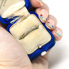 Antique Wedding Band - Art Deco Era 18k White Gold Faint Engraved Design Ostby & Barton Ring - Circa 1923 Size 5 3/4 Bridal Fine 20s Jewelry