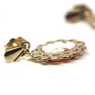 Vintage Cameo Earrings - Retro 10k Yellow Gold Oval Carved Shell Portrait Push Backs - Circa 1960s Era Fashion Accessories 60s Fine Jewelry