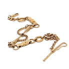 Equestrian Pocket Watch Chain - Victorian Gold Filled Riding Crop T Bar Swivel Clip - Antique Circa 1890s Era Horse Bridle Unisex Jewelry