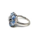 Vintage OES Ring - Mid Century 10k White Gold Created Spinel & Sapphire Statement - Circa 1950s Size 3 1/2 Order Of The Eastern Star Jewelry