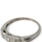 Retro Diamond Band - Vintage 14k White Gold Natural .06 CTW Gemstone Ring - Circa 1950s Size 5 1/4 Fine Mid Century Wedding Bridal Jewelry