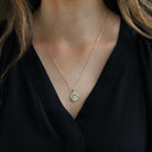 Spinner Charm Necklace - Vintage 14k Yellow Gold Enamel "I LOVE YOU" Round Horseshoe Pendant - Retro Circa 1970s Moving Disc Fine Jewelry