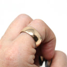 Antique Cigar Band - Edwardian 10k Rosy Yellow Gold Unadorned Wide Ring - Vintage C. 1900s Era Size 7 Unisex Wedding Statement Fine Jewelry