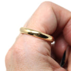 Vintage Wedding Band - Retro 14k Yellow Gold Unisex Simple Stack Statement Ring - Circa 1980s Size 12 1/4 Fine Minimalist "TW" 80s Jewelry