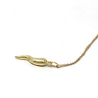 Italian Horn Charm - Retro 14k Yellow Gold Italy Cornicello Good Luck Pendant Necklace - Vintage Circa 1970s Ward Off Evil Amulet Jewelry