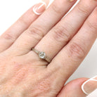 Vintage Diamond Ring - Art Deco 18k White Gold Natural Gemstone Basket Cathedral Solitaire - Circa 1930s Size 6 1/2 Filigree Fine Jewelry