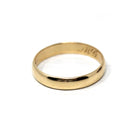 Antique Wedding Band - Edwardian 18k Yellow Gold Unadorned Free Of Design Ring - Vintage Circa 1910s Era Size 6 Initials "MG" Fine Jewelry