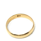 Antique Wedding Band - Edwardian 18k Yellow Gold Unadorned Free Of Design Ring - Vintage Circa 1910s Era Size 6 Initials "MG" Fine Jewelry