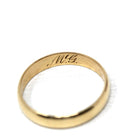 Antique Wedding Band - Edwardian 18k Yellow Gold Unadorned Free Of Design Ring - Vintage Circa 1910s Era Size 6 Initials "MG" Fine Jewelry