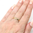 Antique Wedding Band - Edwardian 18k Yellow Gold Unadorned Free Of Design Ring - Vintage Circa 1910s Era Size 6 Initials "MG" Fine Jewelry