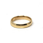 Retro Ring Band - Vintage 9k Yellow Gold London England UK - Circa 1980s Era Size 6 English Hallmarks - 3.8 MM - Fine Minimalist 80s Jewelry