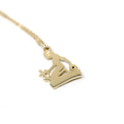 Estate Virgo Necklace - Modern 14k Yellow Gold Maiden Astrological Sign Charm Pendant - Circa 2000's Zodiac Celestial Earth Element Jewelry