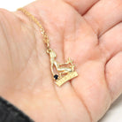 Estate Virgo Necklace - Modern 14k Yellow Gold Maiden Astrological Sign Charm Pendant - Circa 2000's Zodiac Celestial Earth Element Jewelry