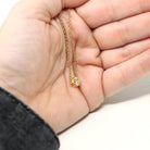 Dainty Diamond Necklace - Modern 14k Yellow Gold .68 CT Natural Diamond Bezel - Antique Old European Cut Gemstone Fine Minimalist Jewelry