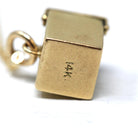 Jack-in-the Box-Charm - Vintage 14k Yellow Gold Moveable 3-D Pendant Necklace - Retro Circa 1960s Era Music Box Figural Pop Up Fine Jewelry