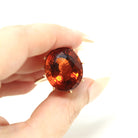 22 Carat Citrine Ring - Modern Estate 10k Yellow Gold Oval Faceted Natural Orange Gemstone - Circa 2000s Era Size 13 Fine November Jewelry