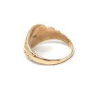Edwardian Signet Ring - Antique 10k Rosy Yellow Gold RP Engraved Monogram Initials - Art Nouveau 1910s Era Size 4 1/2 Fine Scroll Jewelry