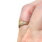 Edwardian Signet Ring - Antique 10k Rosy Yellow Gold RP Engraved Monogram Initials - Art Nouveau 1910s Era Size 4 1/2 Fine Scroll Jewelry