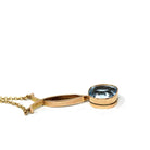 Antique Aquamarine Necklace - Edwardian 15k Yellow Gold 2.45 CT Natural Gem Pendant - Circa 1910s Cushion Cut Statement Fine March Jewelry