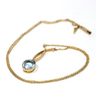 Antique Aquamarine Necklace - Edwardian 15k Yellow Gold 2.45 CT Natural Gem Pendant - Circa 1910s Cushion Cut Statement Fine March Jewelry