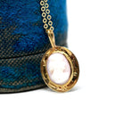 Antique Cameo Necklace - Edwardian 10k Yellow Gold Carved Pink White Shell Pendant - Vintage Circa 1910s Era Fashion Accessory Fine Jewelry