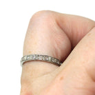 Diamond Eternity Band - Art Deco 18k White Gold .60 CTW Natural Gemstone Ring - Vintage Dated 6-27-30 Size 5 1/2 Fine Wedding Bridal Jewelry