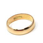 Dated 1906 Band - Edwardian 18k Yellow Gold Engraved "Nov 14" Cigar Style Plain Wedding Ring - Antique Size 10 1/2 Men's Unisex Fine Jewelry