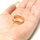 Dated 1906 Band - Edwardian 18k Yellow Gold Engraved "Nov 14" Cigar Style Plain Wedding Ring - Antique Size 10 1/2 Men's Unisex Fine Jewelry