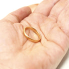 Antique Wedding Ring - Edwardian Era 14k Yellow Gold Unadorned 3.3 MM Band - Circa 1910s Size 7 JR Wood Stacking Unisex Fine Bridal Jewelry