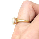 Opal & Diamond Ring - Modern 9ct Yellow Gold Oval Cut October Birthstone Gemstone - Circa 2000's Era Size 6 Fine Estate Statement Jewelry