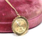 Vintage Virgo Pendant - Retro 14k Yellow Gold Maiden Astrological Sign Charm Necklace - Circa 1970s Zodiac Celestial Earth Element Jewelry