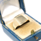 Vintage Signet Ring - Estate 9k Yellow Gold Blank Rectangular Face Men's Unisex Statement - Modern Size 10 3/4 Personalizable Fine Jewelry