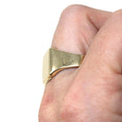 Vintage Signet Ring - Estate 9k Yellow Gold Blank Rectangular Face Men's Unisex Statement - Modern Size 10 3/4 Personalizable Fine Jewelry