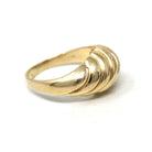 Estate Croissant Ring - Vintage 14k Yellow Gold Classic Polished Twisted Dome Style - Modern 1990s Size 9 Shrimp Unisex Fine 90s Jewelry