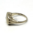 Old Mine Cut Diamond Ring - Art Deco Era 14k White Gold .20 CT Natural Gem - Vintage Circa 1930s Size 3.5 Engraved Fine Bridal Jewelry