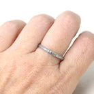 Art Deco Band - Vintage Sterling Silver Flower Eternity Design 2.06MM Ring - 1930s Era Size 7 Signed U Arrow Uncas Floral Promise Jewelry