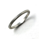 Vintage Wedding Band - Art Deco Era 18k White Gold Eternity Wheat Design Ring - Vintage Dated 1926 Size 6 3/4 Bridal Fine 20s Jewelry