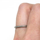 Vintage Wedding Band - Art Deco Era 18k White Gold Eternity Wheat Design Ring - Vintage Dated 1926 Size 6 3/4 Bridal Fine 20s Jewelry