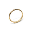 Retro Eternity Band - Circa 1940s 14k Yellow Gold Textured Statement Band - Vintage Size 5 3/4 Diagonal Etched Pattern Fine 40s Era Jewelry