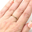 Retro Eternity Band - Circa 1940s 14k Yellow Gold Textured Statement Band - Vintage Size 5 3/4 Diagonal Etched Pattern Fine 40s Era Jewelry