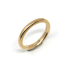 Vintage Wedding Band - Mid Century Era 14k Yellow Gold Plain Circa 1950s Ring - Size 4.5 Signed Art Carved J.R. Wood Bridal Fine 50s Jewelry