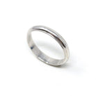 Mid Century Wedding Band - Vintage 14k White Gold Plain Stacking Ring - Circa 1950s Size 5 Partner Ring Paired Set 50's Bridal Fine Jewelry