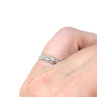 Mid Century Wedding Band - Vintage 14k White Gold Plain Stacking Ring - Circa 1950s Size 5 Partner Ring Paired Set 50's Bridal Fine Jewelry