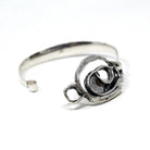 Vintage Swirl Bangle Bracelet - Retro Sterling Silver Organic Shape Funky Clasp Statement - Circa 1970s Era Fashion Accessory 70s Jewelry