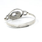 Vintage Swirl Bangle Bracelet - Retro Sterling Silver Organic Shape Funky Clasp Statement - Circa 1970s Era Fashion Accessory 70s Jewelry