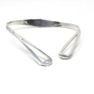 Vintage Collar Necklace - Sterling Silver Hinged Collar Bib Modernist Statement Piece - Modern Circa 1980s Era Curved 925 Mexico 80s Jewelry