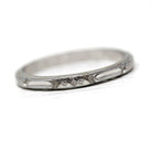 Art Deco Wedding Band - Vintage 18k White Gold Floral Eternity Ring - Circa 1930s Size 5.75 Bridal Stacking Fine 30s Orange Blossom Jewelry