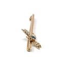 Zircon Dragonfly Brooch - Edwardian 9k Yellow Gold Natural Blue Gem Seed Pearls - Antique 1910s Bug Insect December Birthstone Fine Jewelry